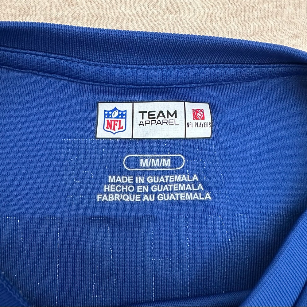 NFL Men’s NY Giants Blue Polyester Beckham JR Tee Majestic Size M - Picture 4 of 9